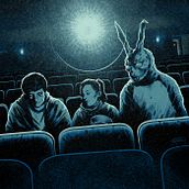 "Wake Up" Póster homenaje a Donnie Darko para Bottleneck Gallery NY. Un projet de Illustration traditionnelle de Coke Navarro - 29.10.2015