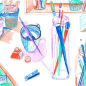 Bodegones. Traditional illustration project by Clara Sáez - 11.02.2015