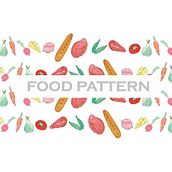 Food Pattern. Design, Product Design, Graphic Design, and Packaging project by Jess Frias - 11.27.2015