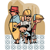 BCN tourists. Traditional illustration project by Eduard Altarriba - 12.04.2015