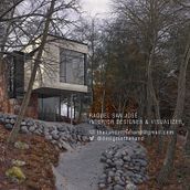 3D basado en la casa Val des Monts Cottage de  Christopher Simmonds Architects en Canadá. 3D, Arquitetura, Arquitetura de interiores, Design, Design de iluminação, Design de interiores, Paisagismo, e Pós-produção fotográfica projeto de Raquel San José - 26.11.2015