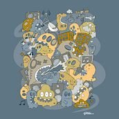 Los monstruos de la radio. Un projet de Design graphique et Illustration traditionnelle de Isaac González - 09.12.2015