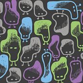 "Little monsters". Graphic Design, and Traditional illustration project by Shaori Iglesias Ortiz - 10.27.2015
