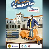Primer encuentro vespista. Design, Graphic Design, and Traditional illustration project by Ricardo Navas Montero - 12.29.2015