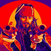 Ilustración de jack sparrow . Un proyecto de Bellas Artes, Diseño gráfico, Ilustración tradicional y Pintura de Amaury Garcia - 08.01.2016
