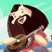 Afiche Reunión ukelele-peru. Un progetto di Character design e Illustrazione tradizionale di Renzo Sanchez - 29.01.2016