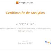 Certificado Google Analytics. Marketing project by Alberto Rubio Criado - 02.08.2016