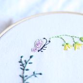 Mi Proyecto del curso: Bastidor bordado con motivos naturales. Un proyecto de Artesanía y Bellas Artes de Lore Martín - 16.02.2016