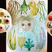 Alga Girl. Product Design, and Traditional illustration project by Sandra Uve - 03.01.2016