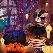 Ms. Bunny the Witch. Un proyecto de Ilustración tradicional de Nicole Dominguez - 01.04.2016