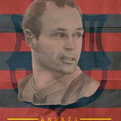 Andrés_Iniesta Ein Projekt aus dem Bereich Bildende Künste, Design, Grafikdesign und Traditionelle Illustration von Oscar MoMad - 03.04.2016