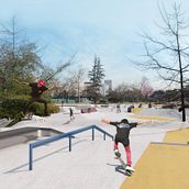 Nuevo Skatepark para la comuna de Vitacura. Projekt z dziedziny 3D, Architektura, Infografika i Postprodukcja fotograficzna użytkownika Javier Henríquez - 05.06.2014