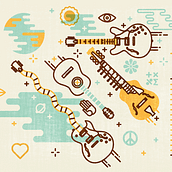 Festival de guitarreo en Helsinki. Traditional illustration project by John Salinero - 04.07.2016