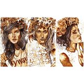 "Floral crowns" - Ilustraciones con café. Artesanato, Artes plásticas, Design, Ilustração tradicional, e Pintura projeto de Nuriamarq (Nuria Salcedo) - 07.04.2016