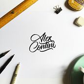 Logotipo Alex Contini. Calligraph, Art Direction, Design, Graphic Design, Writing, T, and pograph project by Jose Gil Quílez - 04.11.2016