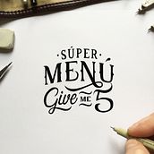 Súper Menú Give Me 5 for KFC. Calligraph, Art Direction, Design, Graphic Design, T, and pograph project by Jose Gil Quílez - 04.11.2016
