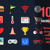 Icon Library - 100 animated icons. Animation, Graphic Design, and Motion Graphics project by Paúl Alayo - 04.14.2016