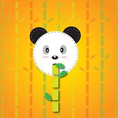 Eating bamboo . % Lilia Piloña-Lainez tarafından hazırlanan Geleneksel illüstras, Ve on projesi - 04.18.2016