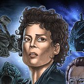 Aliens Movie Poster. Fine Arts, Film, Art Direction, Design, and Traditional illustration project by Fernando Martín Antón - 04.25.2016