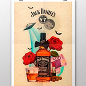 Jack Daniel's Still Life Poster. Art Direction, Design, Graphic Design, and Traditional illustration project by Víctor Avilés - 05.06.2016
