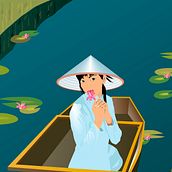 Ilustración mujer vietnamita. Un projet de Design graphique et Illustration traditionnelle de Teresa Pedraza Ballesteros - 15.05.2016
