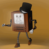 Old walking TV. 3D, Animation, Character Design, and Motion Graphics project by Alex Plaza - 05.20.2016