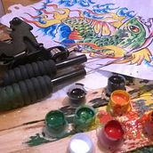 Trucha Infernal (Mi primer gran tatuaje). Ilustração tradicional projeto de Jorge Venegas - 11.07.2016