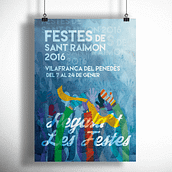 Cartell Festes de Sant Raimon, Vilafranca del Penedès. Design, and Traditional illustration project by Carla Elias Torras - 06.06.2016