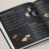 Carta de restaurante y recetario Japonés . Un proyecto de Diseño editorial y Diseño gráfico de Victor Belda Ruiz - 07.06.2016