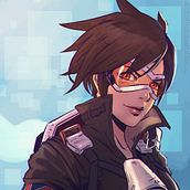 Personaje basado en tracer de Overwatch (Primer personaje). 3D, Animação, Design de jogos, e Design de personagens projeto de Nestor Duarte - 10.06.2016