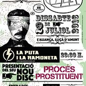 Cartel Presentación del nuevo disco de "LA PUTA I LA RAMONETA". Un projet de Design graphique de Pep Alejandro - 17.06.2016