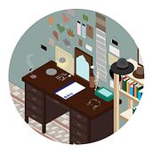 Illustraciòn - Habitaciòn. Un proyecto de Diseño de interiores, Diseño gráfico e Ilustración tradicional de Anna Iacovino - 19.06.2016