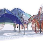 Pabellón de Verano Central Park. Concepto: El contraste y la retícula que configuran Nueva York.. Un proyecto de Arquitectura, Arquitectura interior y Arte urbano de Gabriel Bautista - 20.06.2015