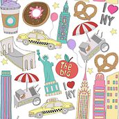 Pattern Design | NY NY!. Traditional illustration project by Evangelina - 07.28.2016
