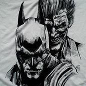 Ilustración Batman y Joker en camiseta. Een project van Traditionele illustratie van Maite Gutiérrez - 28.06.2015