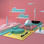 Ciudad de Buenos Aires en C4D. 3D, and Design project by Adrián Martini - 11.13.2016