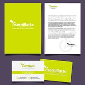 Logotipo y papelería corporativa de Semillarte . Design project by Raquel - 07.19.2016