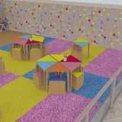 Ludoteca Eco Friendly. 3D, Arquitetura, Br, ing e Identidade, Design, Design de interiores, Design de brinquedos, Design e fabricação de móveis, e Design de produtos projeto de Belén Collado Bañuls - 09.07.2016