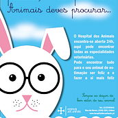 Cartel de la publicidad "Hospital dos Animais". Traditional illustration project by Lídia Gonçalves - 08.05.2016