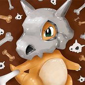 Pokemon - Cubone. Un progetto di Belle arti, Design, Character design e Illustrazione tradizionale di Tamara AG - 19.08.2016