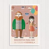 Requisitos para ser una persona normal. Póster. Film, Character Design, and Traditional illustration project by Susana Díaz - 08.28.2016
