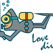 Love diving . Arte plastice, Comic, Design, Design de caractere, Design grafic & Ilustrație tradițională de Andrea Balza - 09.14.2016