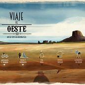 Viaje al Oeste, aplicación para dispositivos móvil para el Museo Thyssen-Bornemisza, Madrid. Een project van Programmeren,  Art direction y Traditionele illustratie van Diana Bóveda García - 31.12.2015