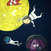 En Mario a l'espai. Un proyecto de Ilustración tradicional de Clara Fort - 18.09.2015