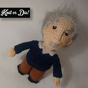 Albert Einsten tejido (amigurumi). Un progetto di Artigianato e Design di giocattoli di Andrea Anaya - 14.06.2016