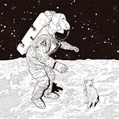 Cat on the moon. Un proyecto de Bellas Artes e Ilustración tradicional de Isabel Pazos Pose - 25.09.2016