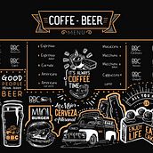 Coffe&Beer . Fine Arts, Design, Information Design, Graphic Design, Design Management, Traditional illustration, T, and pograph project by Maria de Vinaròs - 09.27.2016