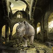  Proyecto Final Secretos del fotomontaje y el retoque creativo Ruined Rhino. Design project by Julio López Vela - 10.08.2016
