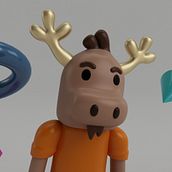 Mi propio personaje creado en 3D: "Renato",  el reno simpático y de pocas palabras.. Un proyecto de 3D y Animación de Zahid Cruz - 11.10.2016