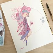 Pink girl. Un proyecto de Bellas Artes, Diseño de personajes e Ilustración tradicional de Lydia Sánchez Marco - 17.10.2016